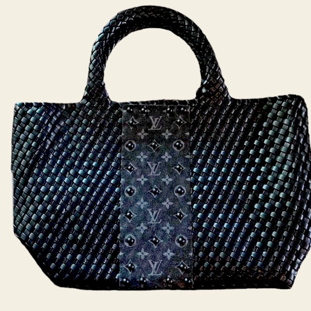 Authentic Repurposed LV Woven Tote